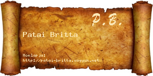 Patai Britta névjegykártya